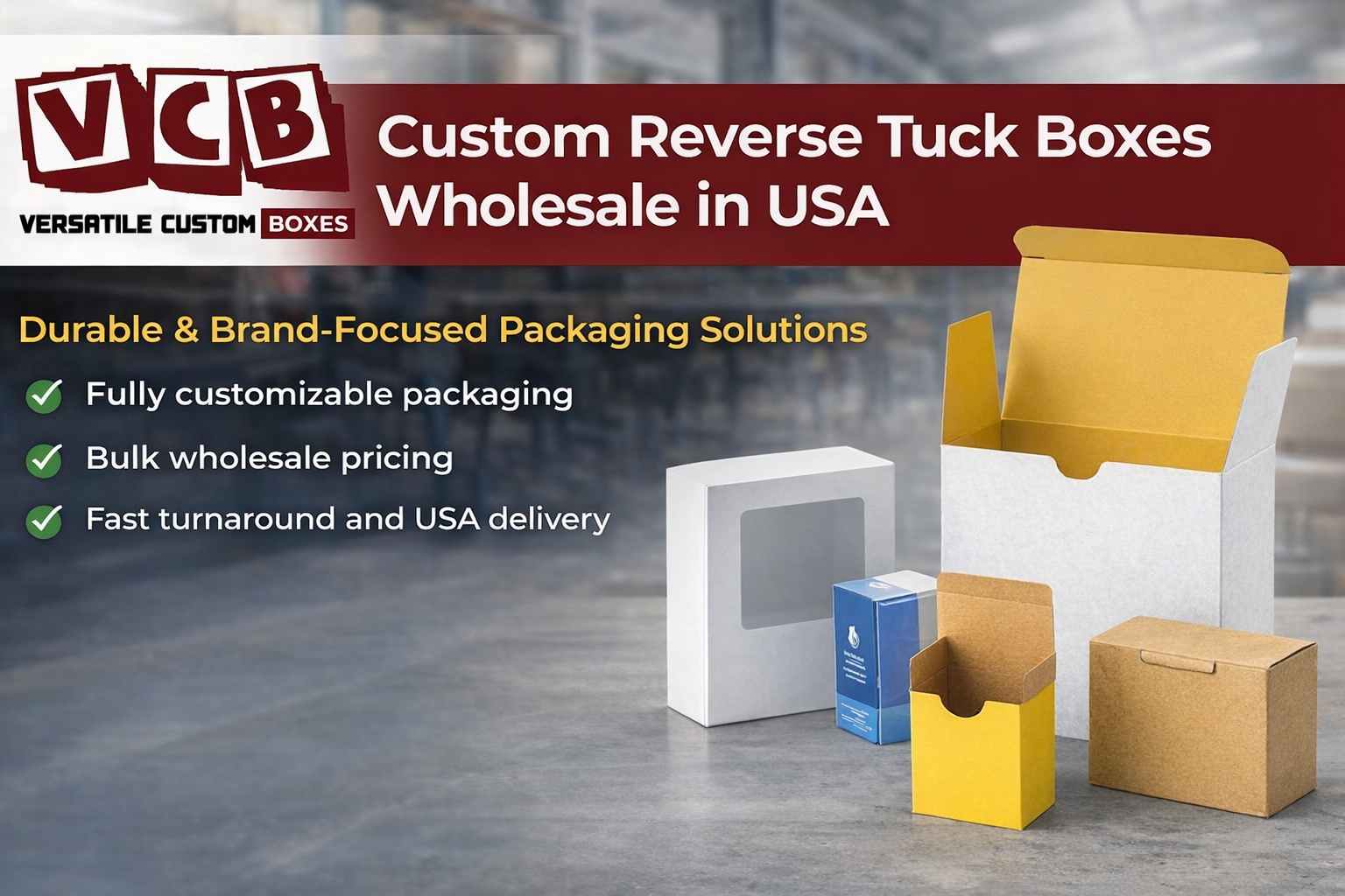 Custom Reverse Tuck Boxes Wholesale in USA